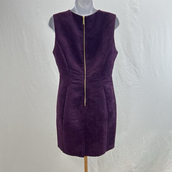 Calvin Klein Elegant Faux Suede Aubergine Princess Seam Sheath Dress size 10 - Picture 5 of 12